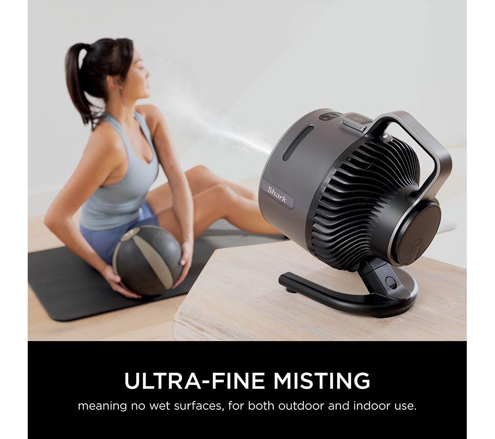 Ventilador de Torre SHARK FlexBreeze HydroGo FA050UK Portátil de 6,8" con Nebulizador - Carbón