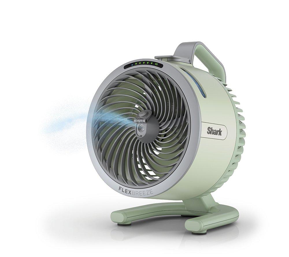 SHARK FlexBreeze HydroGo FA050UKGN Portable 6.8" Misting Turbo Fan - Lime Green & Cool Gray