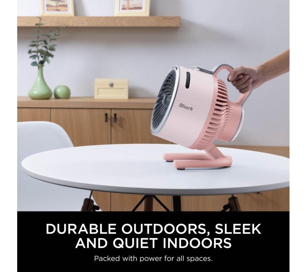 Ventilador turbo portátil con nebulizador SHARK FlexBreeze HydroGo FA050UKPK de 6.8" - Rosa Ballet y Gris Frío