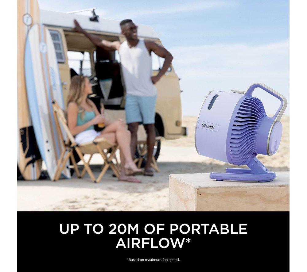 SHARK FlexBreeze HydroGo FA050UKLV Portable 6.8" Misting Turbo Fan - Lavendar & Cool Gray