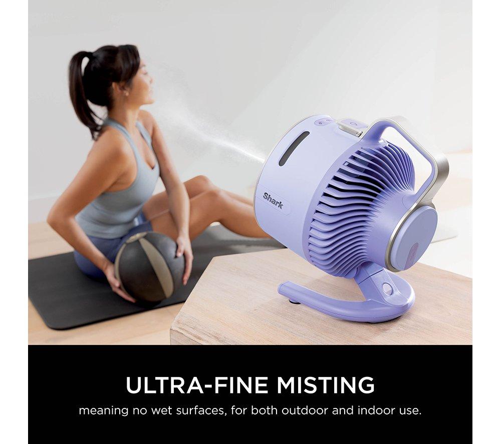 SHARK FlexBreeze HydroGo FA050UKLV Portable 6.8" Misting Turbo Fan - Lavendar & Cool Gray