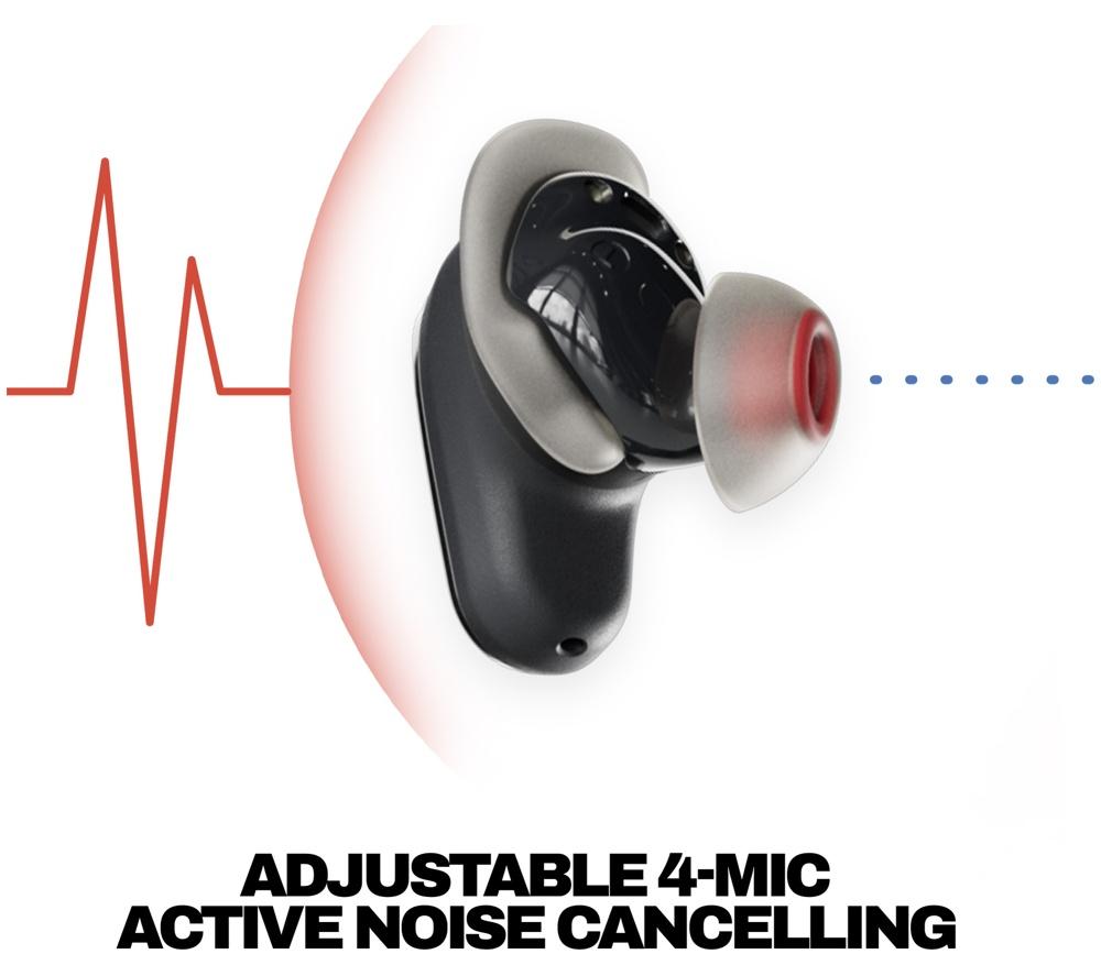 SKULLCANDY Method 360 ANC Wireless Bluetooth Noise-Cancelling Earbuds - Black