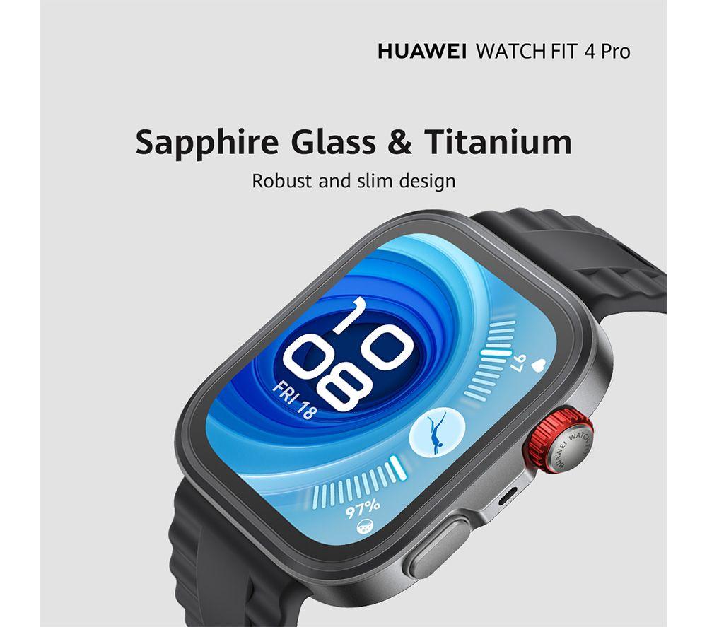 HUAWEI Watch Fit 4 Pro - Titanium Black, Fluoroelastomerarmband