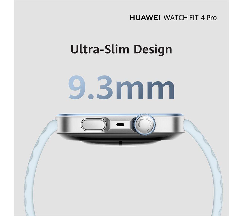 HUAWEI Watch Fit 4 Pro – Titaniumblau, Fluorelastomer-Armband
