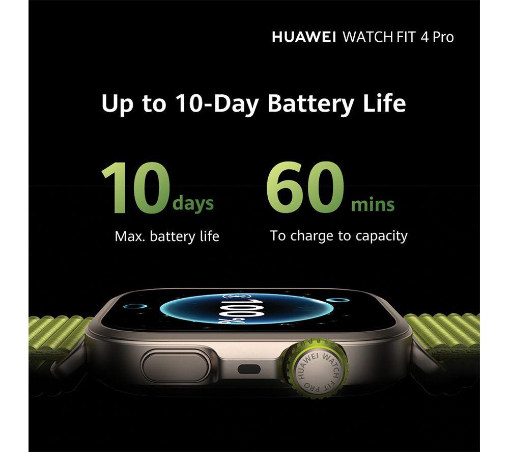 HUAWEI Watch Fit 4 Pro – Titangrün, Fluoroelastomerarmband