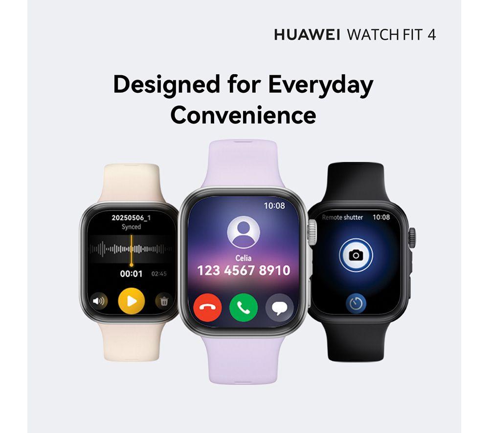 HUAWEI Watch Fit 4 - Aluminium Alloy Black, Fluoroelastomer Strap