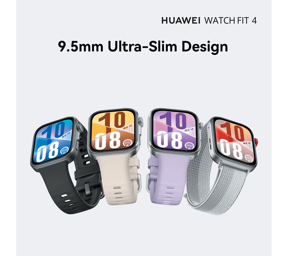 HUAWEI Watch Fit 4 - Aluminium Alloy Black, Fluoroelastomer Strap