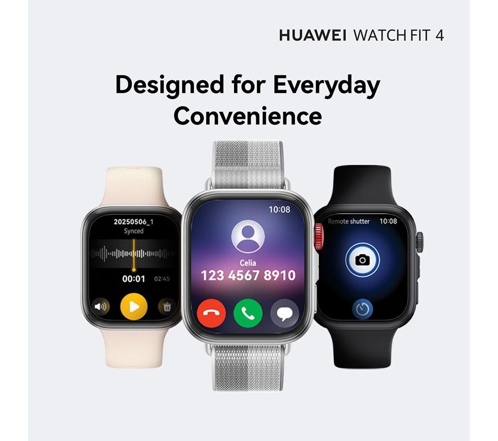 HUAWEI Watch Fit 4 – Aluminiumlegierung, graues Fluorelastomerarmband