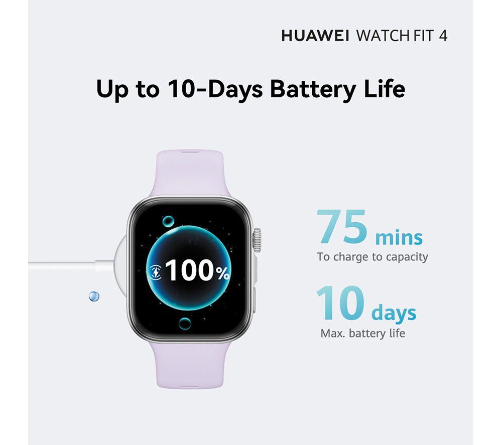 HUAWEI Watch Fit 4 - Aluminiumlegierung, Lila Fluorelastomer-Armband