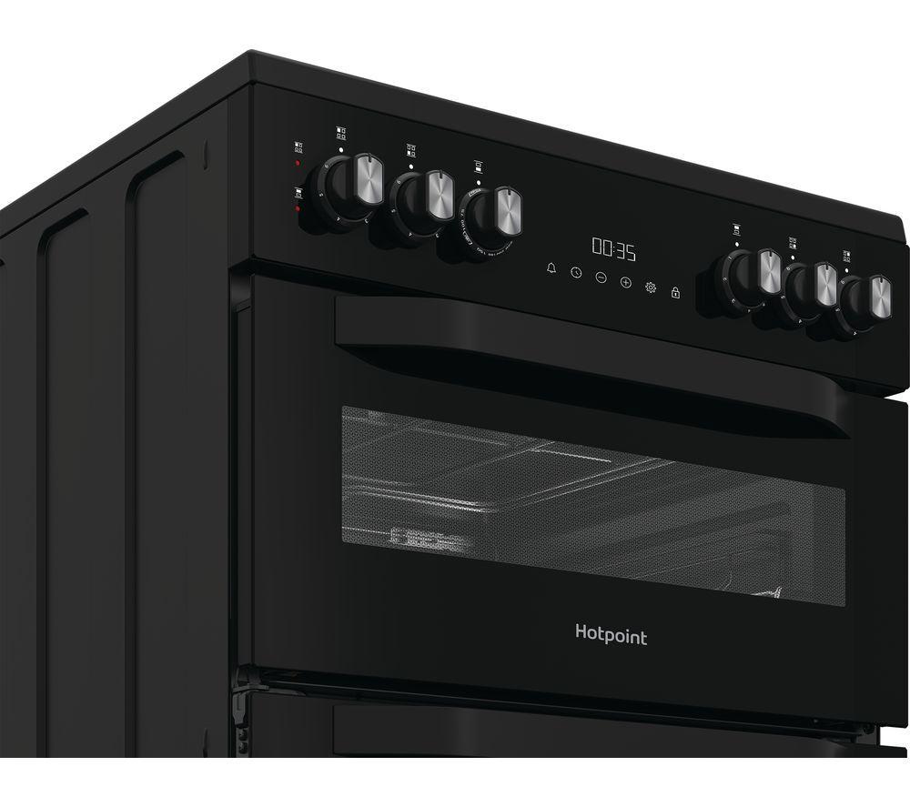 Cocina eléctrica vitrocerámica HOTPOINT Multiflow HTE6VDCB1 de 60 cm - Negra