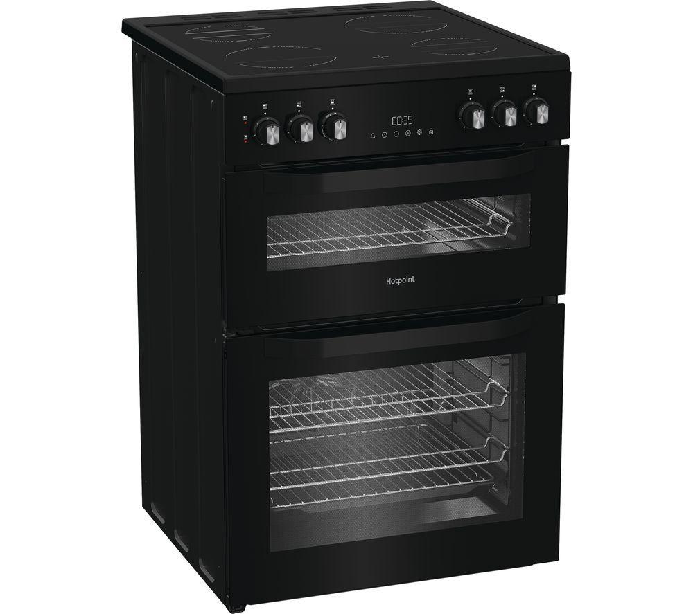 Cocina eléctrica vitrocerámica HOTPOINT Multiflow HTE6VDCB1 de 60 cm - Negra