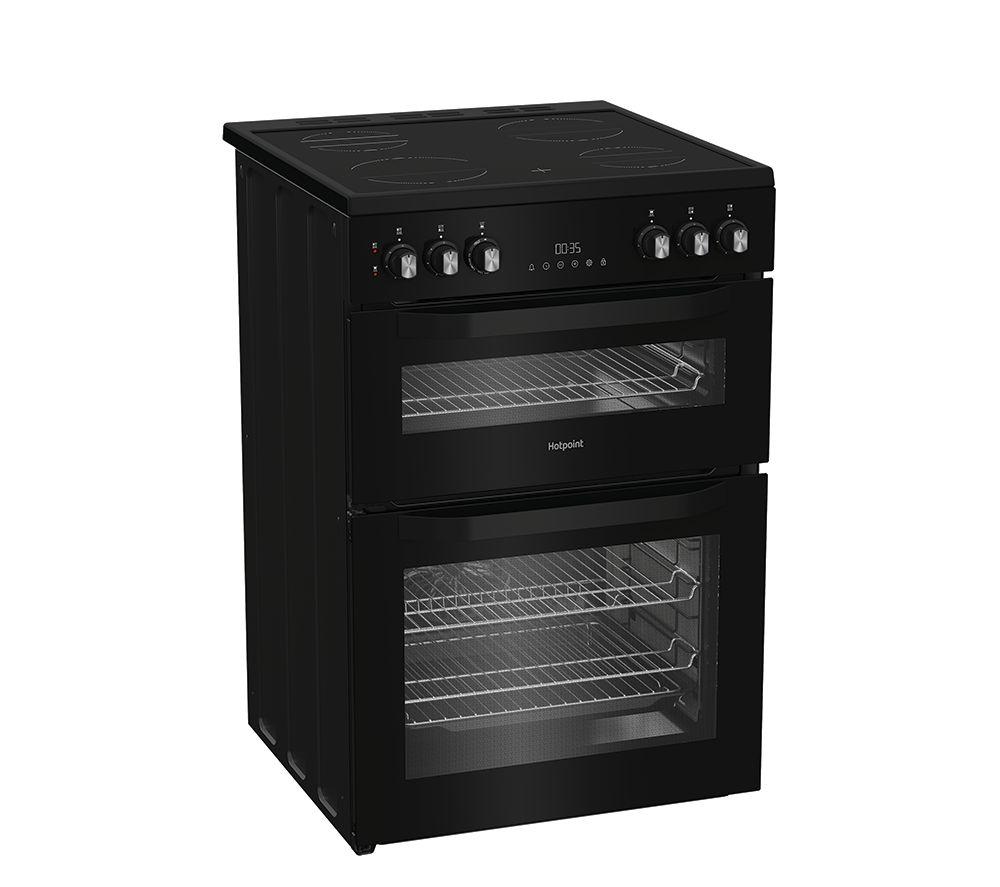 Cocina eléctrica vitrocerámica HOTPOINT Multiflow HTE6VDCB1 de 60 cm - Negra