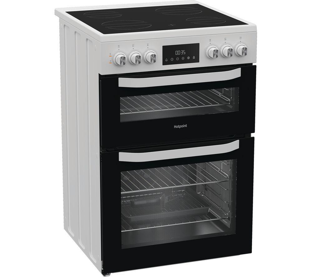 Cocina eléctrica de cerámica HOTPOINT Multiflow HTE6VDCW de 60 cm - Blanca