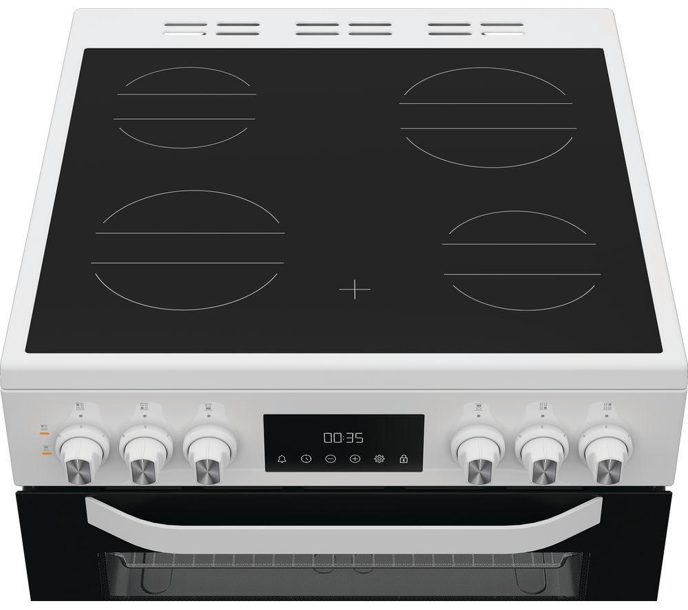 Cocina eléctrica de cerámica HOTPOINT Multiflow HTE6VDCW de 60 cm - Blanca
