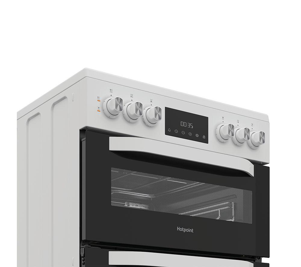 Cocina eléctrica de cerámica HOTPOINT Multiflow HTE6VDCW de 60 cm - Blanca