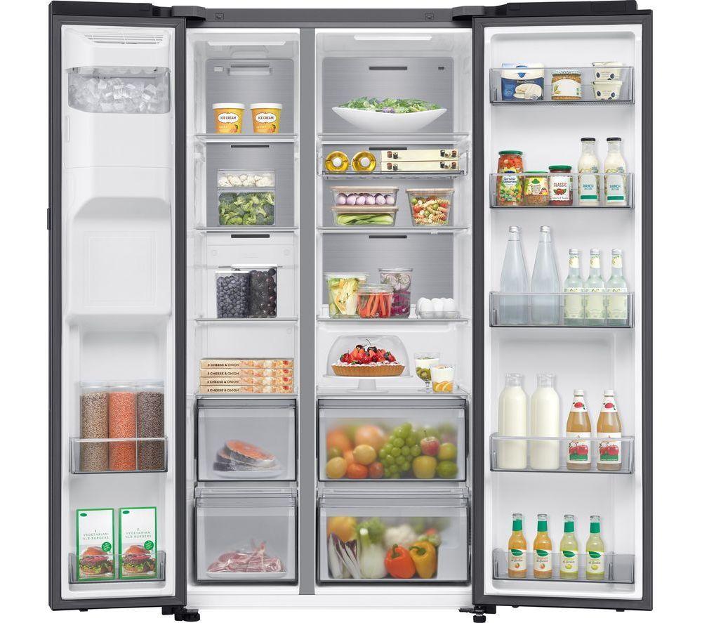 SAMSUNG Bespoke AI Serie 9 Family Hub 9" RS90F64EDFEU Smart Side-by-Side Kühl-/Gefrierkombination – Schwarz
