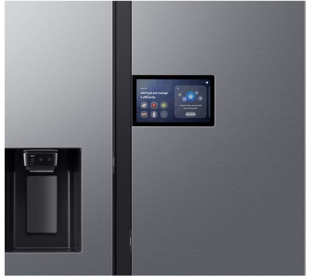 SAMSUNG Bespoke AI Serie 9 Family Hub 9” RS90F64EDTEU Amerikanischer Smart-Kühlschrank mit Gefrierfach – Silber