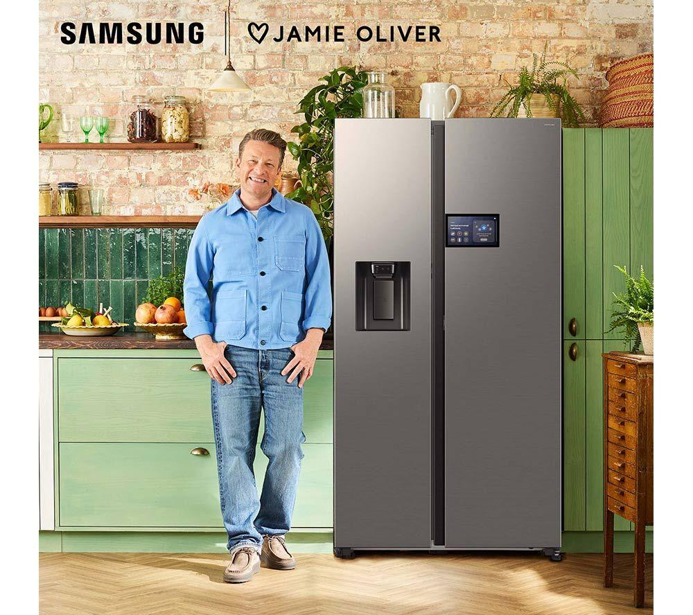 Frigorífico Americano Inteligente SAMSUNG Bespoke AI Series 9 Family Hub 9” RS90F64EDTEU - Plateado