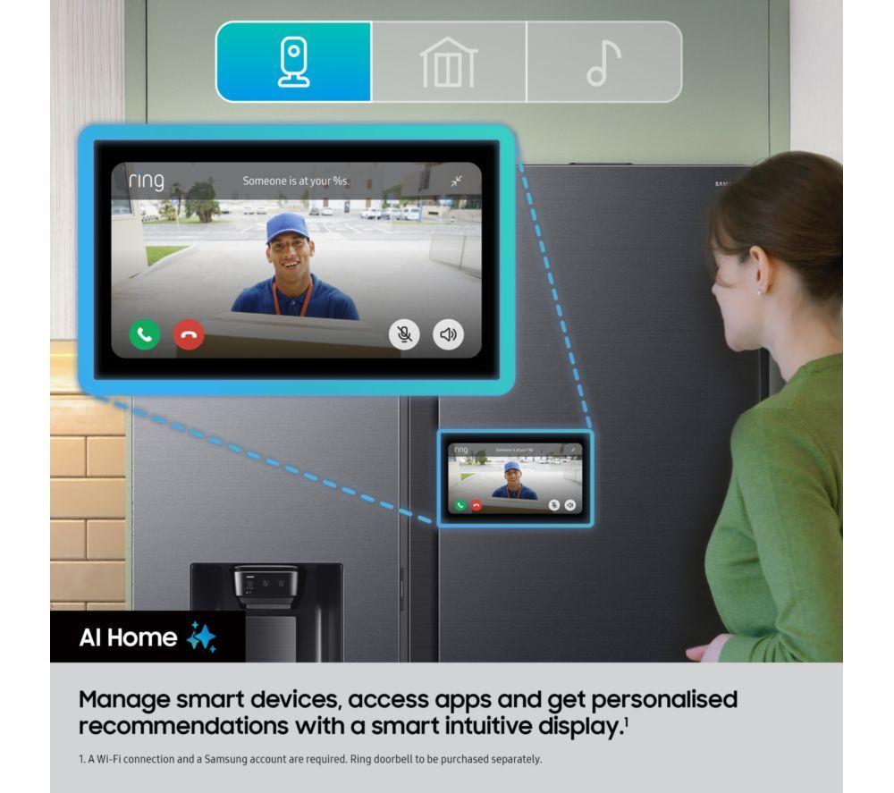 SAMSUNG Bespoke Series 9 Family Hub 9” RS90F64EETEU Smart Side-by-Side Kühl-/Gefrierkombination – Silber