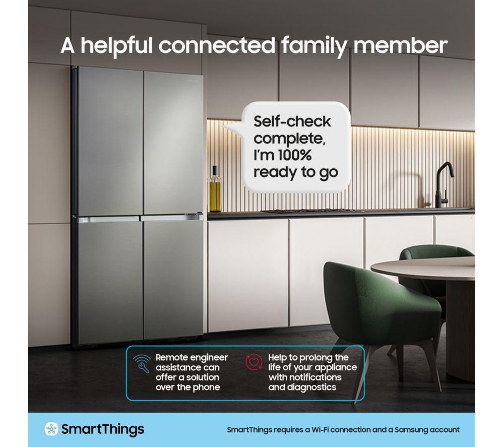 SAMSUNG Bespoke Series 9 Family Hub 9” RS90F64EETEU American-Style Smart Fridge Freezer - Silver