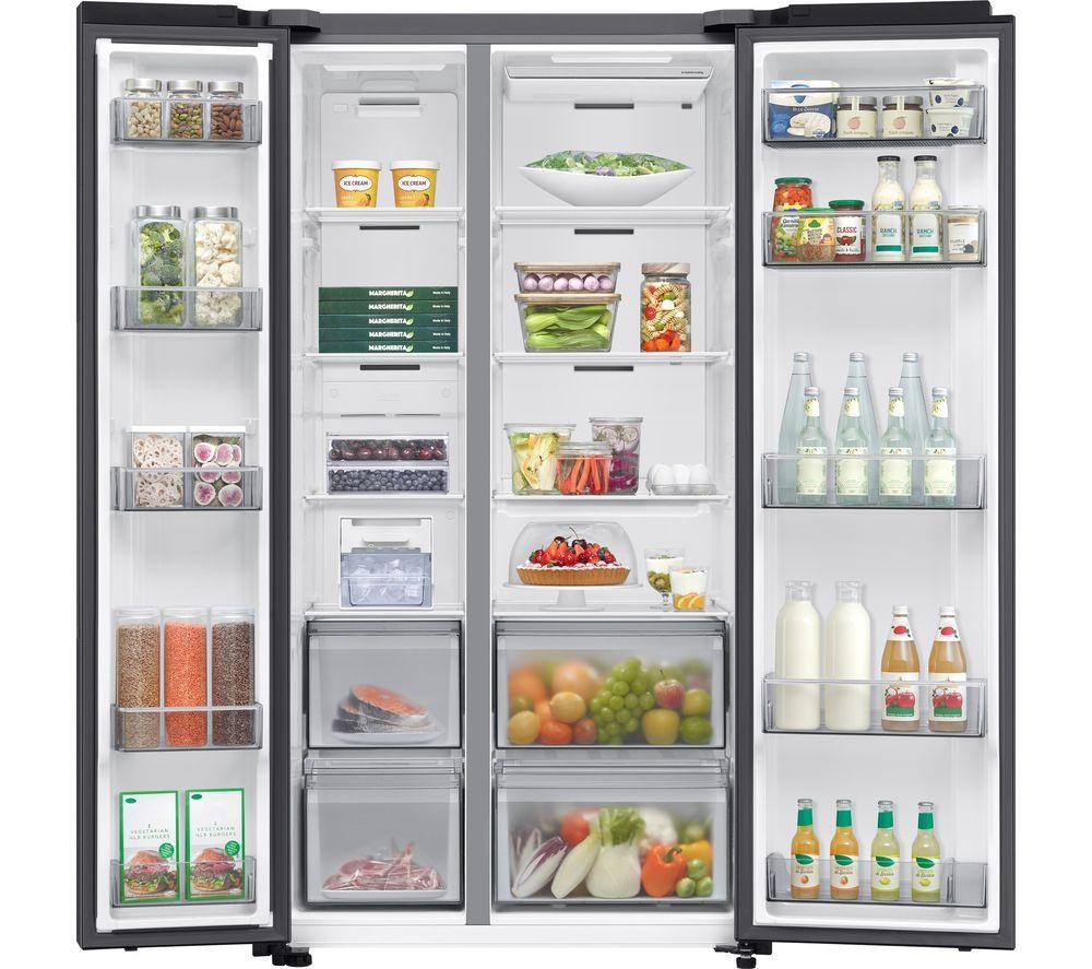 Frigorífico y congelador inteligentes estilo americano SAMSUNG Bespoke AI Series 7 SpaceMax RS70F68QBFEU - Negro