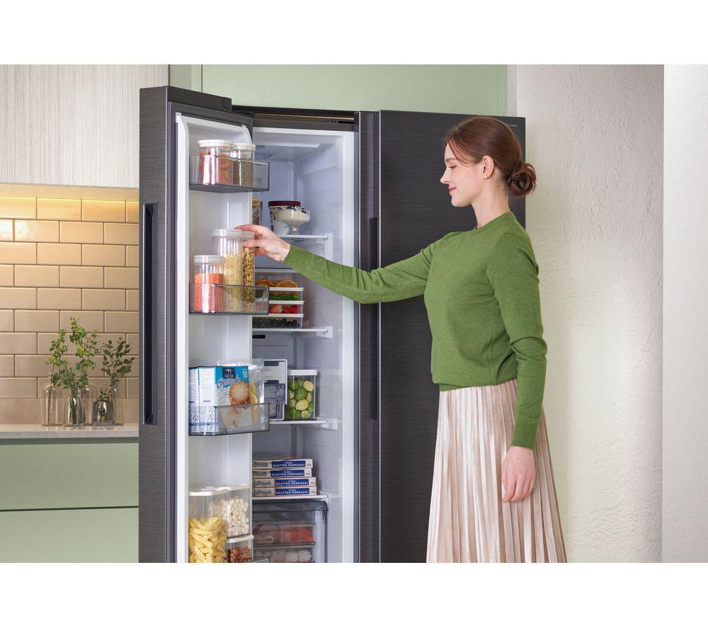 SAMSUNG Bespoke AI Series 7 SpaceMax RS70F68QBTEU American-Style Fridge Freezer - Silver