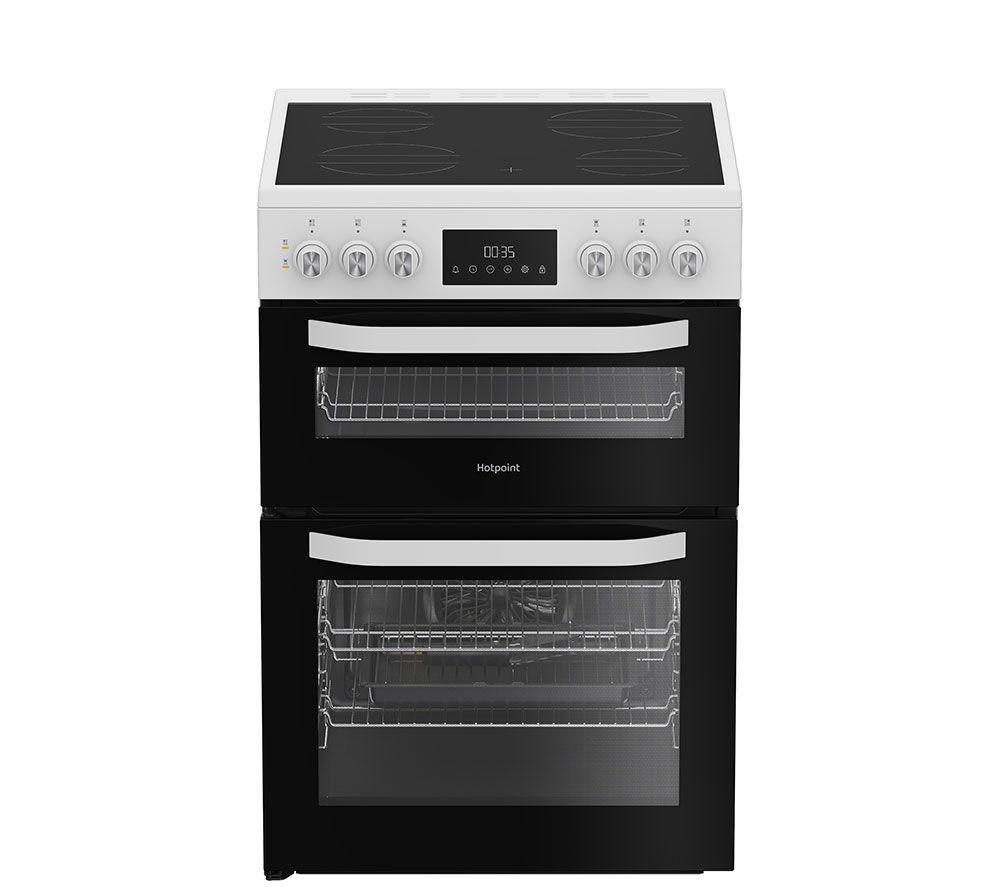 HOTPOINT Multiflow HDE6VDW 60 cm Electric Ceramic Cooker - White