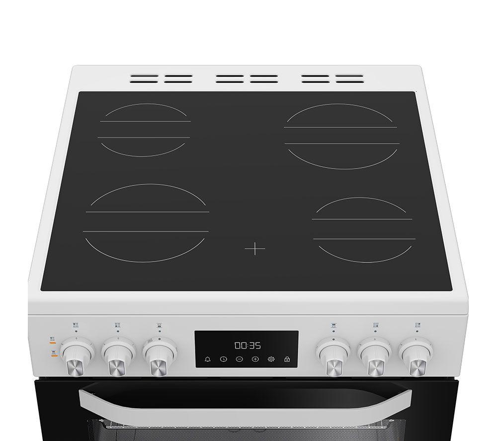 Cocina eléctrica vitrocerámica HOTPOINT Multiflow HDE6VDW 60 cm - Blanca