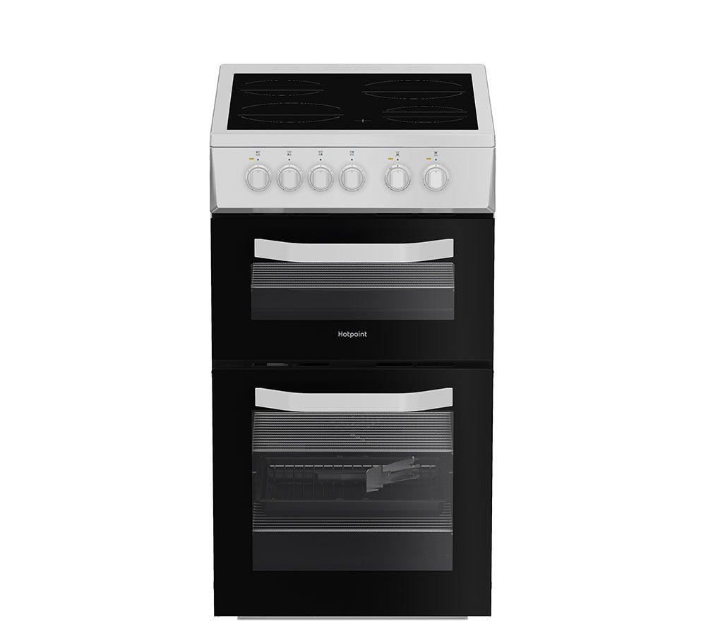 HOTPOINT HTE5VCW 50 cm Electric Ceramic Cooker - White