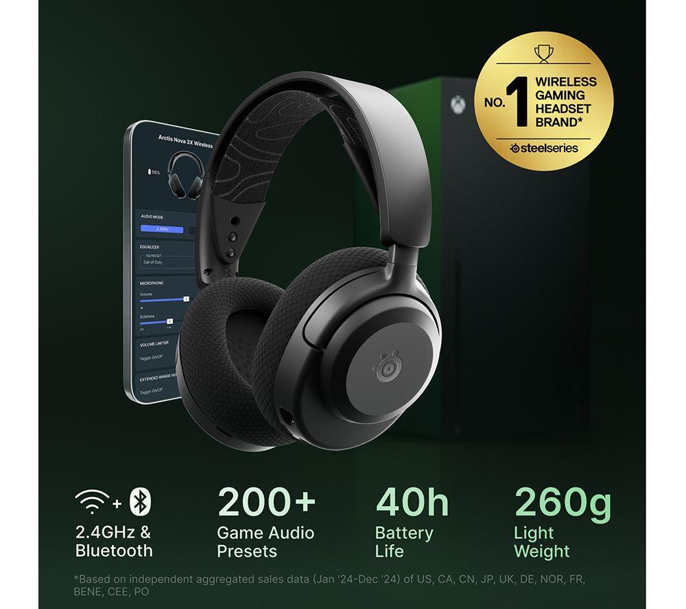 STEELSERIES Arctis Nova 3X Kabelloses Gaming-Headset - Schwarz