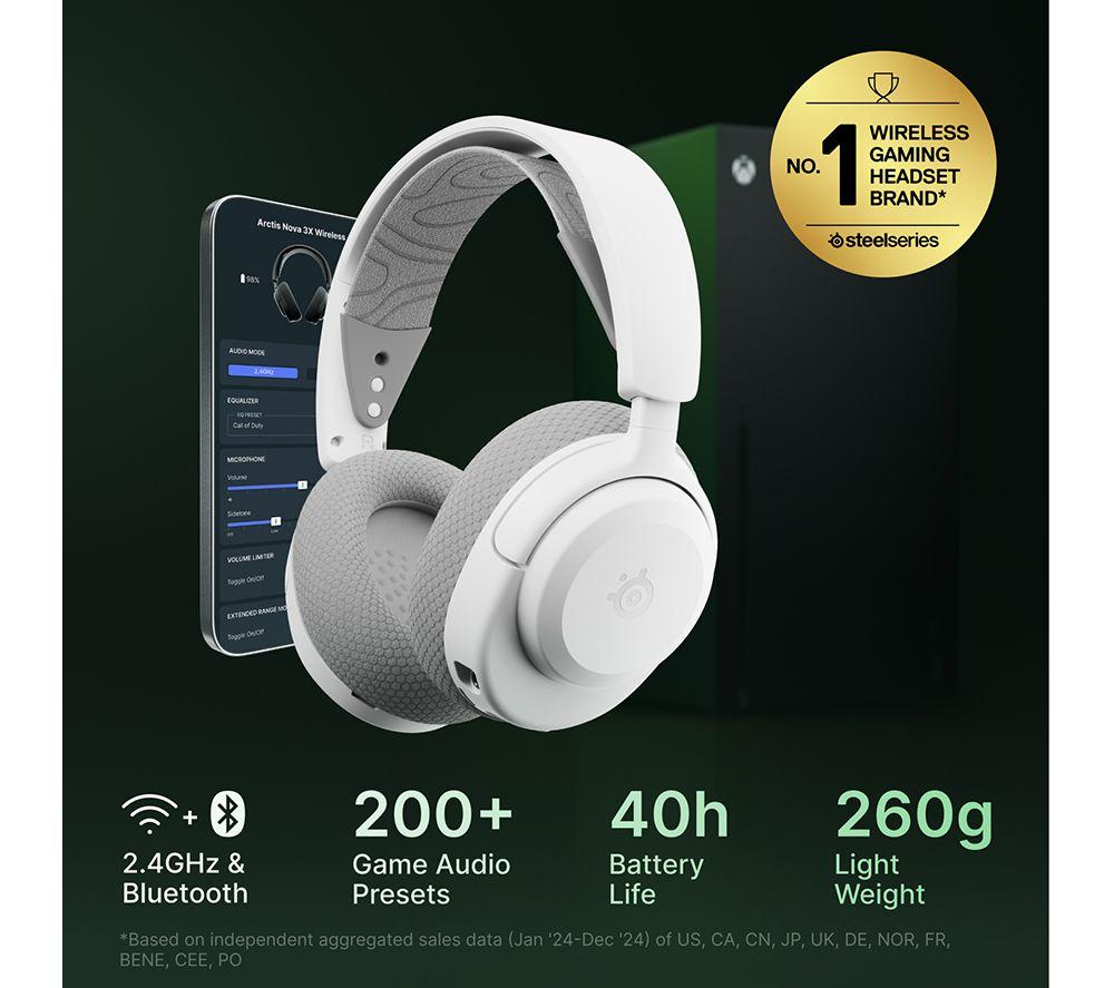 STEELSERIES Arctis Nova 3X Kabelloses Gaming-Headset – Weiß