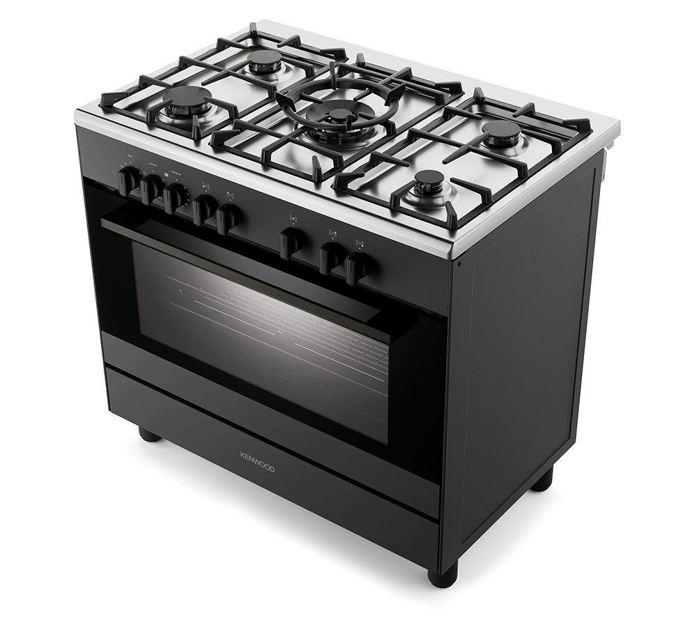 KENWOOD CK500DF 90 cm Dual Fuel Range Cooker – Matt Black & Chrome