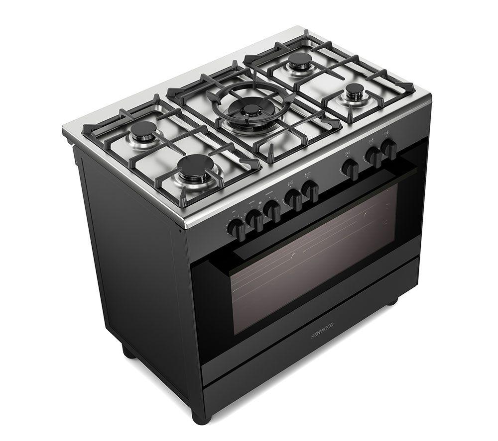 KENWOOD CK500DF 90 cm Dual Fuel Range Cooker – Matt Black & Chrome