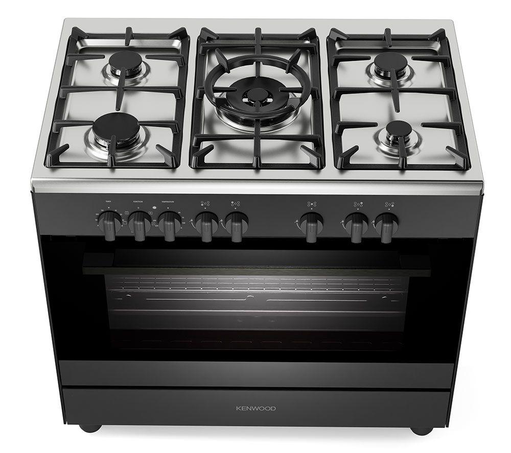 KENWOOD CK500DF 90 cm Dual Fuel Range Cooker – Matt Black & Chrome
