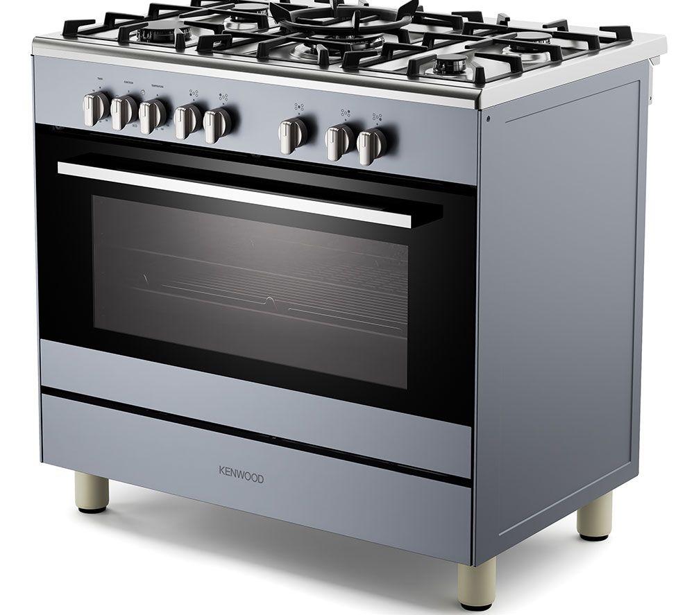 KENWOOD CK500DF-SL Cocina de doble combustible de 90 cm – Gris pizarra y cromo