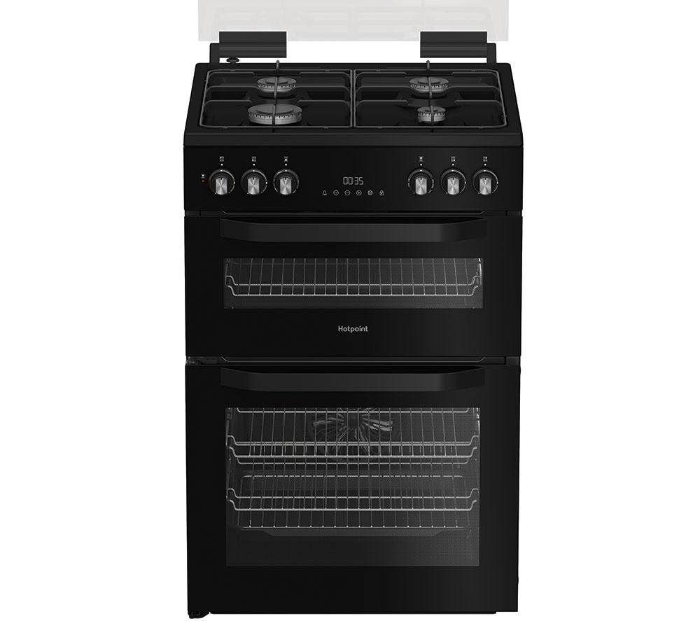 HOTPOINT Multiflow HDD6GDC2B1 60 cm Dual Fuel Cooker - Black