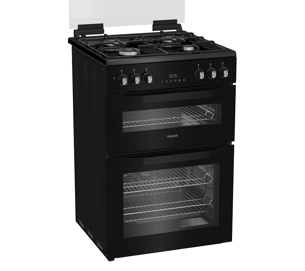 HOTPOINT Multiflow HDD6GDC2B1 60 cm Dual Fuel Cooker - Black