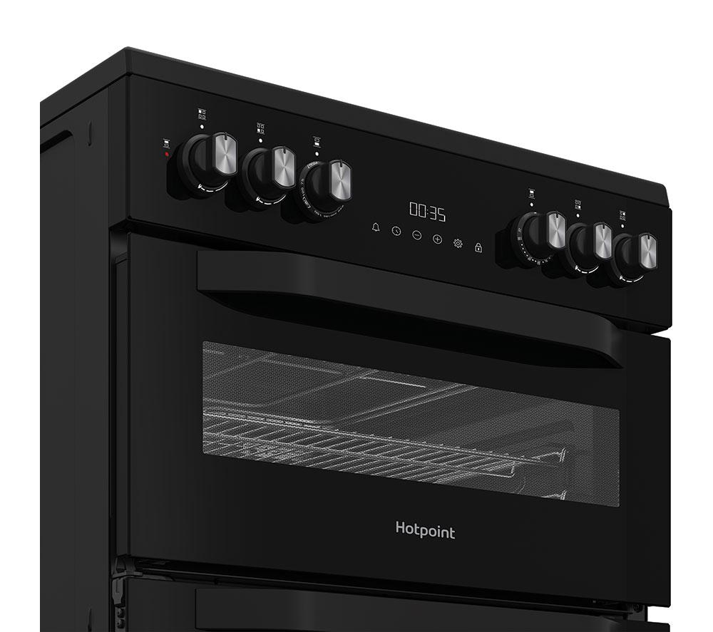 HOTPOINT Multiflow HDD6GDC2B1 60 cm Dual Fuel Cooker - Black