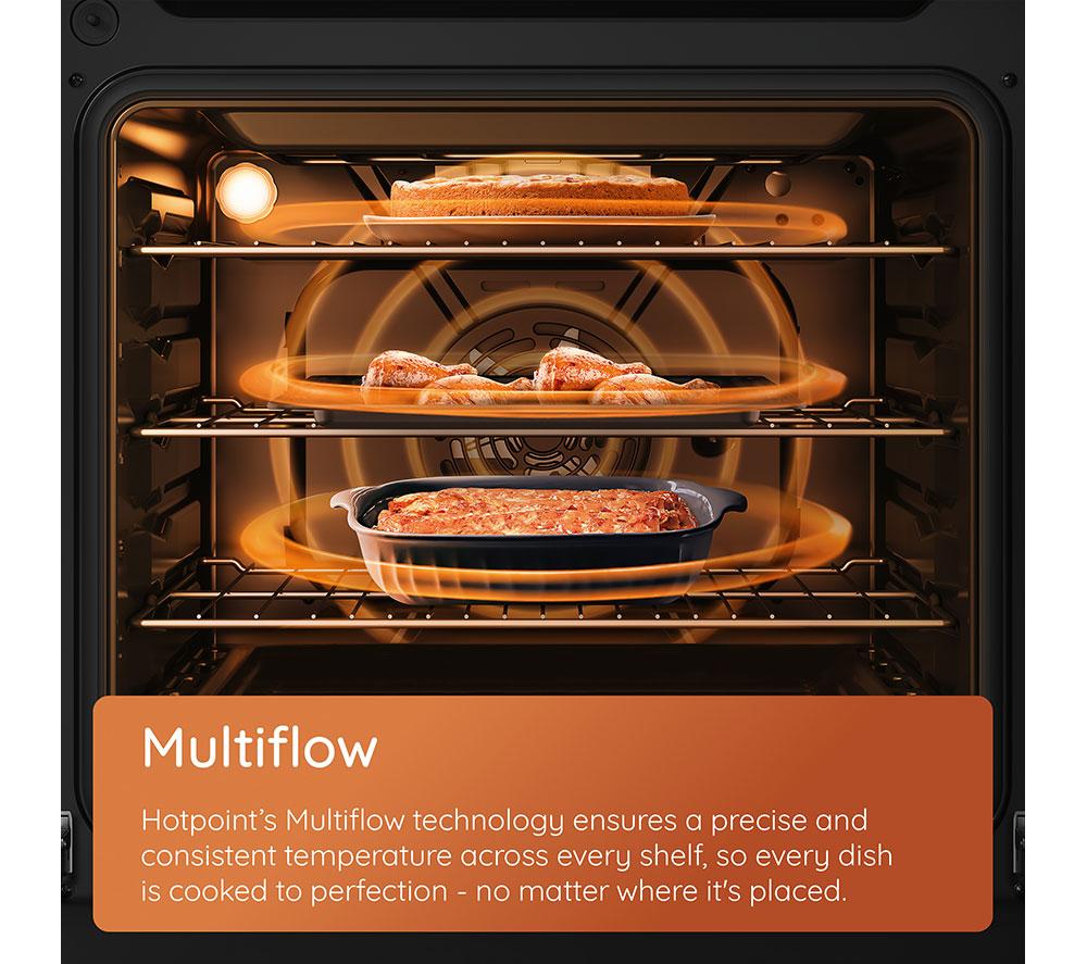 HOTPOINT Multiflow HDD6GDC2B1 60 cm Dual Fuel Cooker - Black