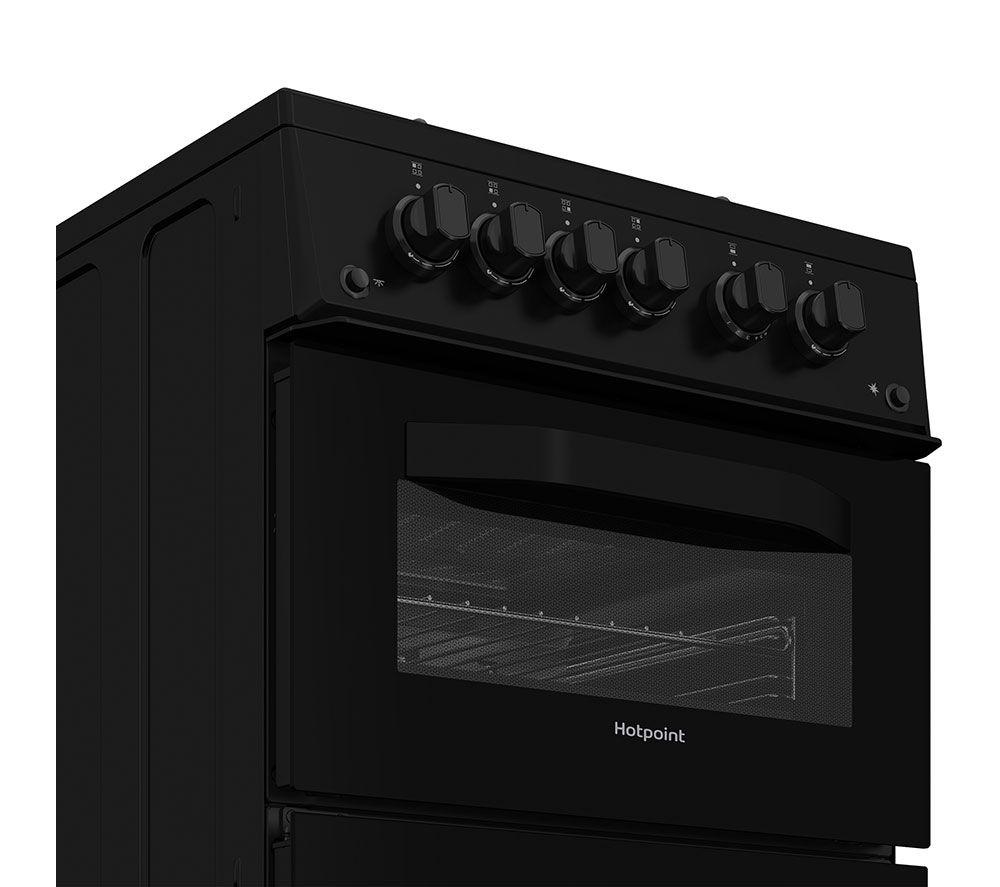 HOTPOINT HTG5GCB 50 cm Gas Cooker - Black