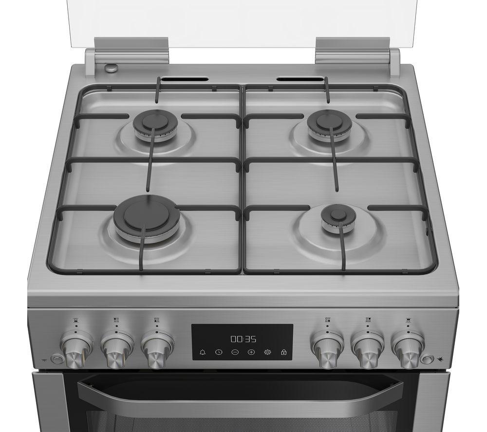 HOTPOINT HDG6GDCX 60 cm Gas Cooker - Stainless Steel
