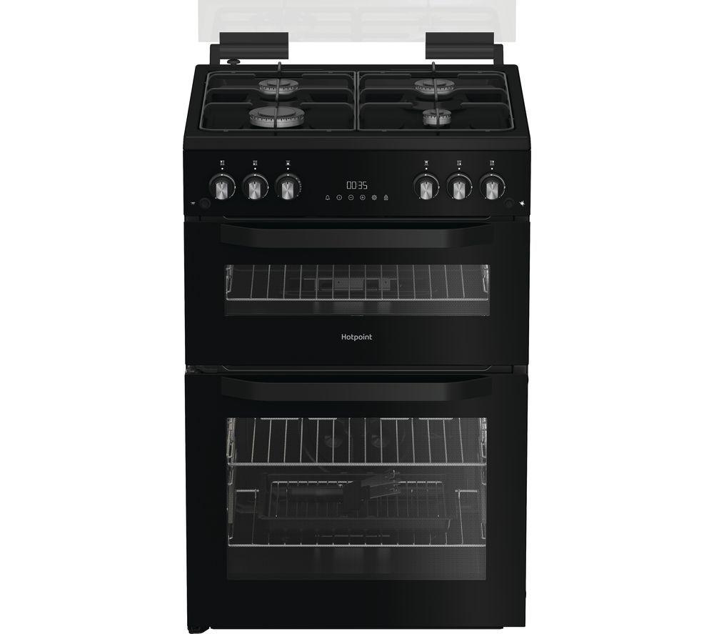 HOTPOINT HTG6GDCB1 60 cm Gas Cooker - Black
