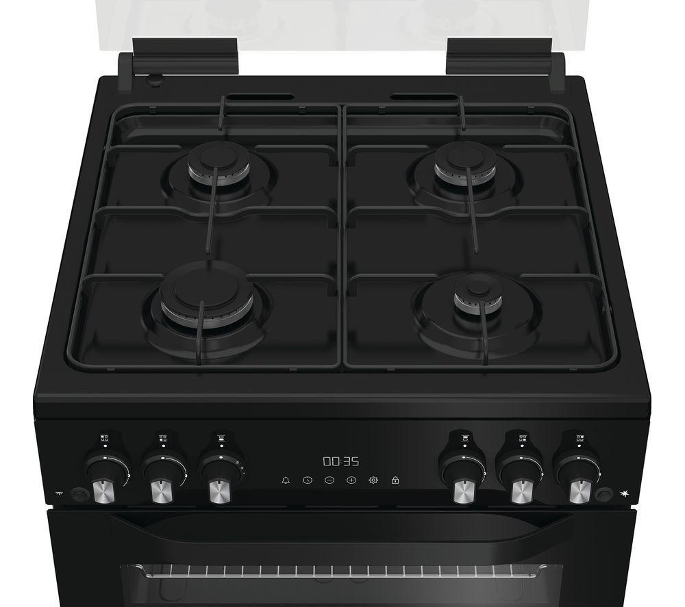 HOTPOINT HTG6GDCB1 60 cm Gas Cooker - Black