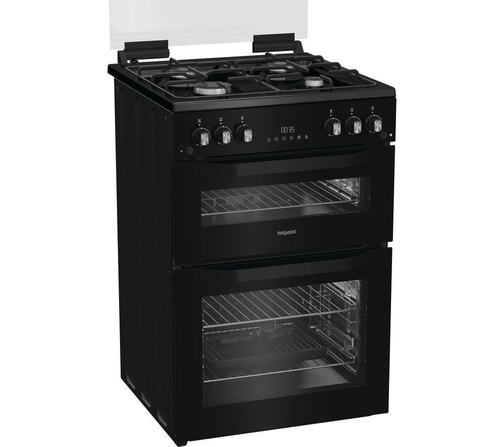HOTPOINT HTG6GDCB1 60 cm Gas Cooker - Black
