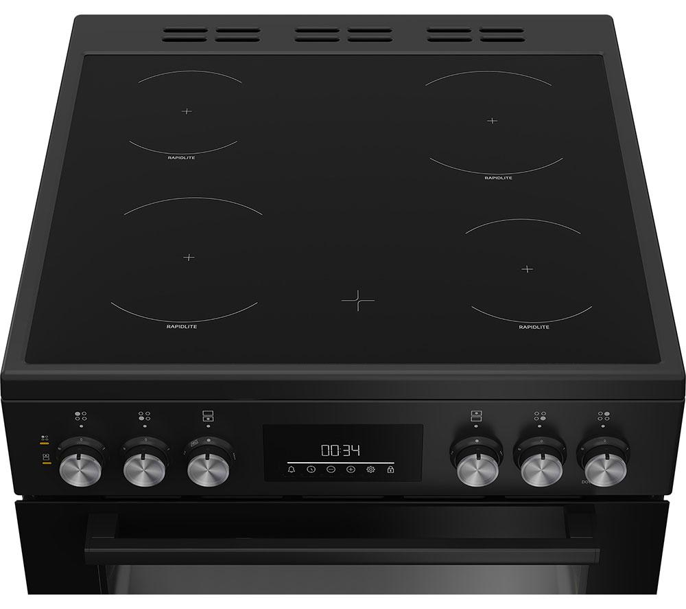 Cocina eléctrica de cerámica BEKO Pro AeroPerfect FDC6731K de 60 cm - Negra