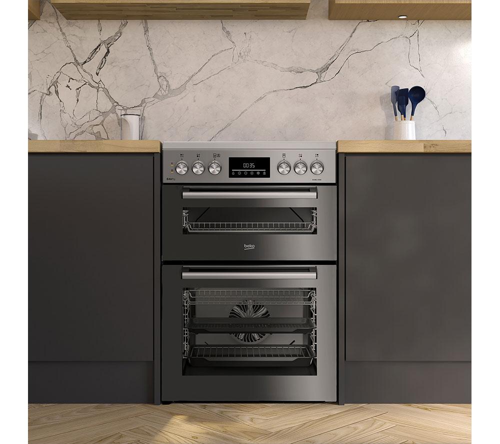 Cocina de cerámica eléctrica BEKO Pro AeroPerfect AirFry FDCA6732CM de 60 cm - Plata