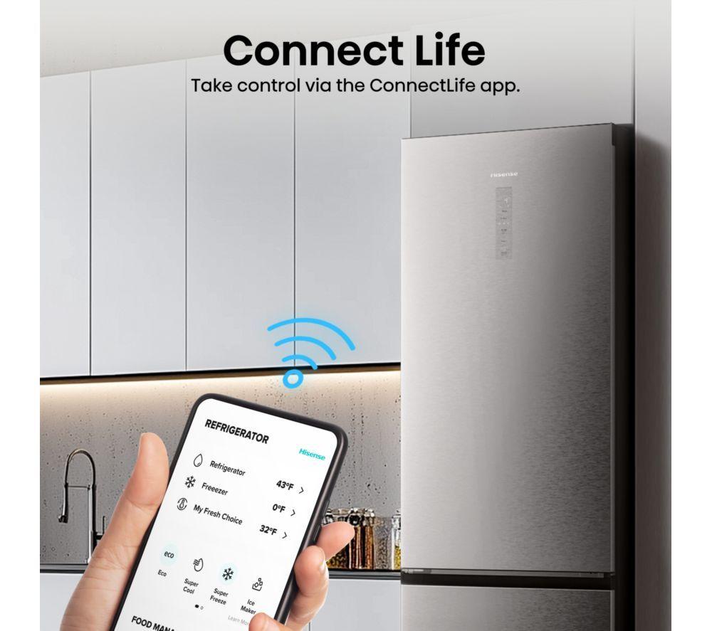 HISENSE Pureflat RB5P410SACCUK Smart 70/30 Fridge Freezer - Silver
