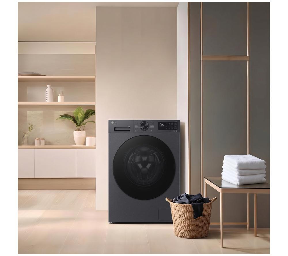 LG Series 3 Counter-Depth MAX F2X50S9TBB WiFi-enabled 9 kg 1200 Spin Washing Machine - Black