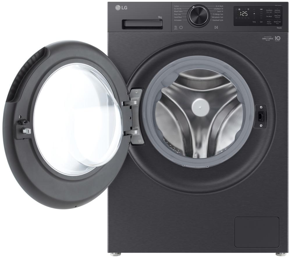 LG Series 3 Counter-Depth MAX F2X50S9TBB WiFi-enabled 9 kg 1200 Spin Washing Machine - Black