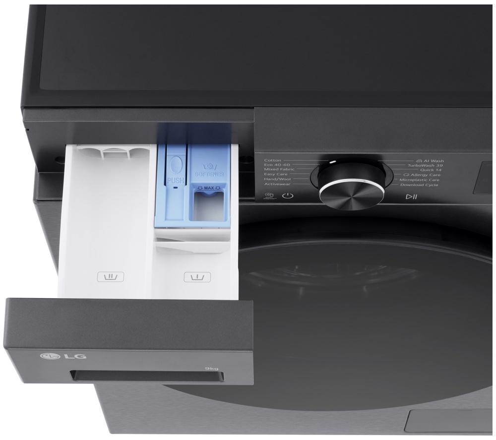 LG Series 3 Counter-Depth MAX F2X50S9TBB WiFi-enabled 9 kg 1200 Spin Washing Machine - Black